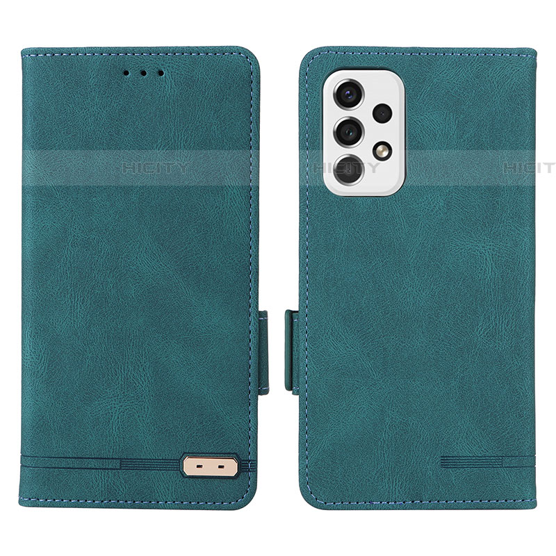 Coque Portefeuille Livre Cuir Etui Clapet L09Z pour Samsung Galaxy A53 5G Vert Plus