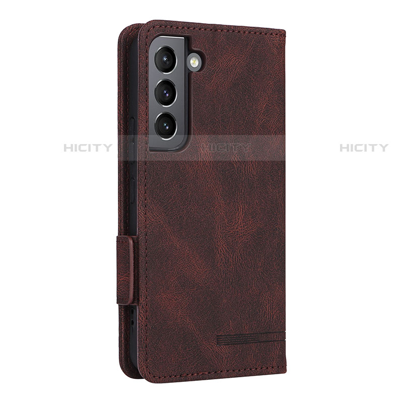 Coque Portefeuille Livre Cuir Etui Clapet L09Z pour Samsung Galaxy S21 FE 5G Marron Plus