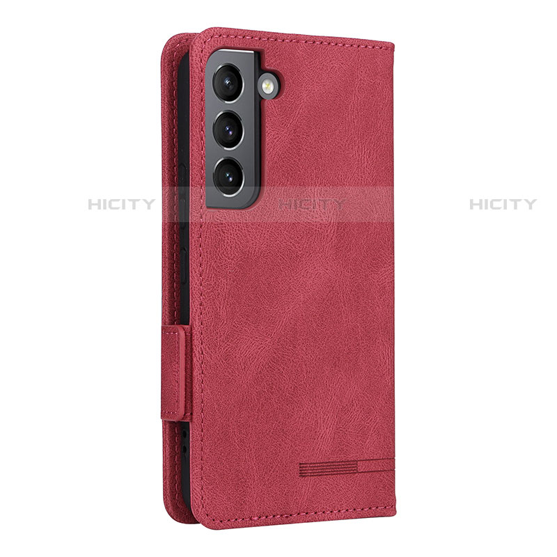 Coque Portefeuille Livre Cuir Etui Clapet L09Z pour Samsung Galaxy S21 FE 5G Rouge Plus