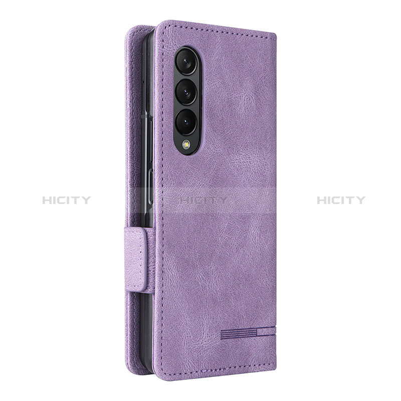 Coque Portefeuille Livre Cuir Etui Clapet L09Z pour Samsung Galaxy Z Fold3 5G Violet Plus