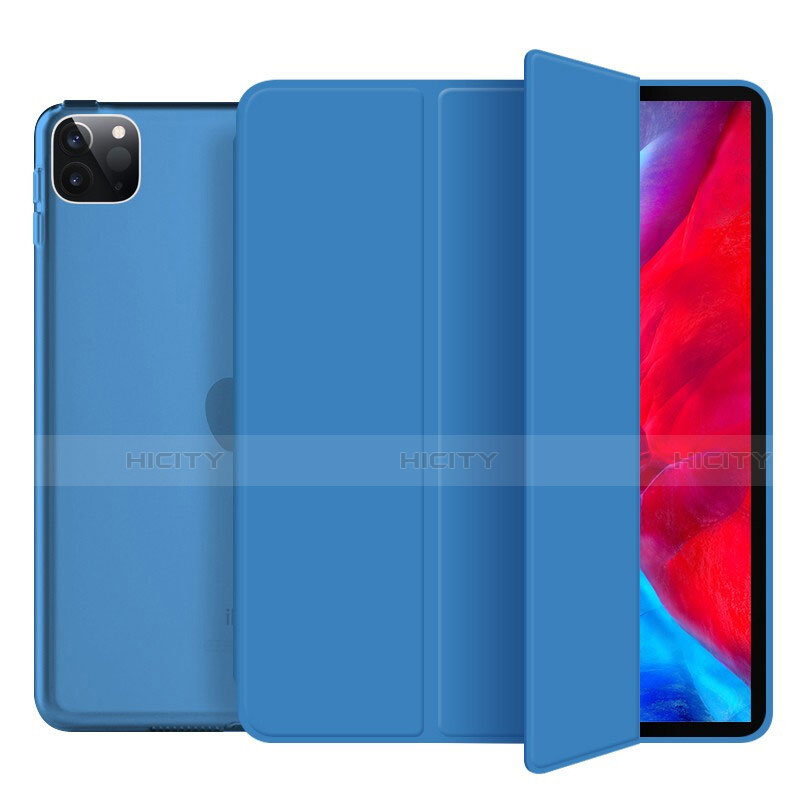 Coque Portefeuille Livre Cuir Etui Clapet L10 pour Apple iPad Pro 11 (2021) Bleu Plus