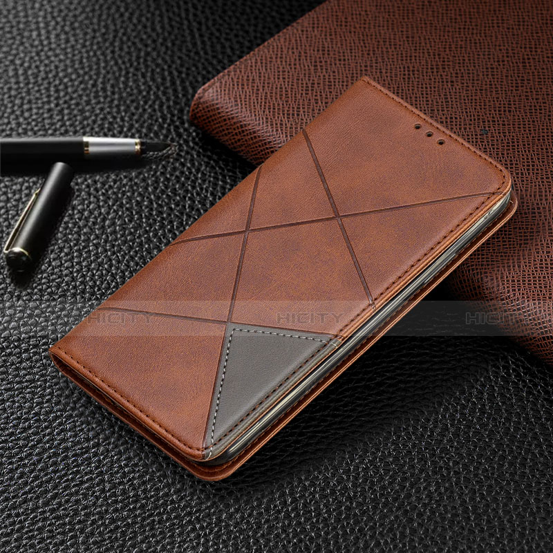 Coque Portefeuille Livre Cuir Etui Clapet L10 pour Huawei Y6p Marron Plus