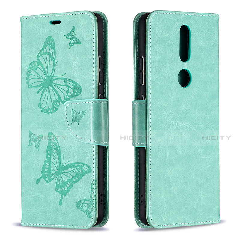 Coque Portefeuille Livre Cuir Etui Clapet L10 pour Nokia 2.4 Vert Plus