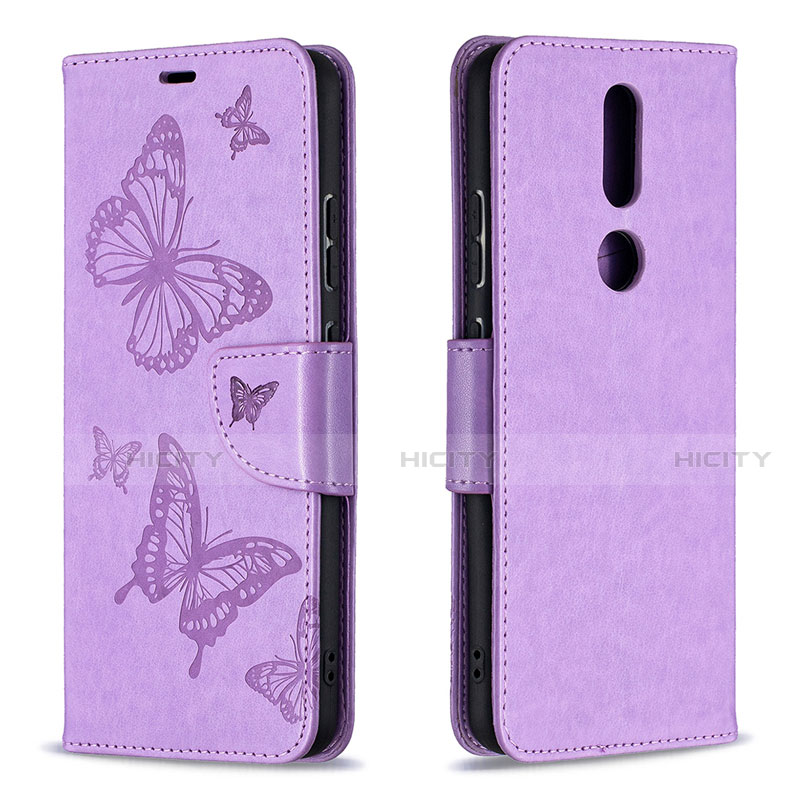 Coque Portefeuille Livre Cuir Etui Clapet L10 pour Nokia 2.4 Violet Plus