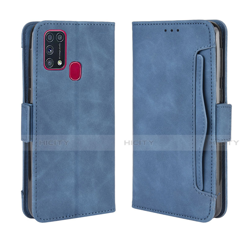 Coque Portefeuille Livre Cuir Etui Clapet L10 pour Samsung Galaxy M31 Bleu Plus