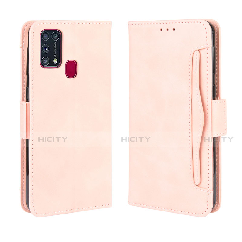 Coque Portefeuille Livre Cuir Etui Clapet L10 pour Samsung Galaxy M31 Prime Edition Rose Plus