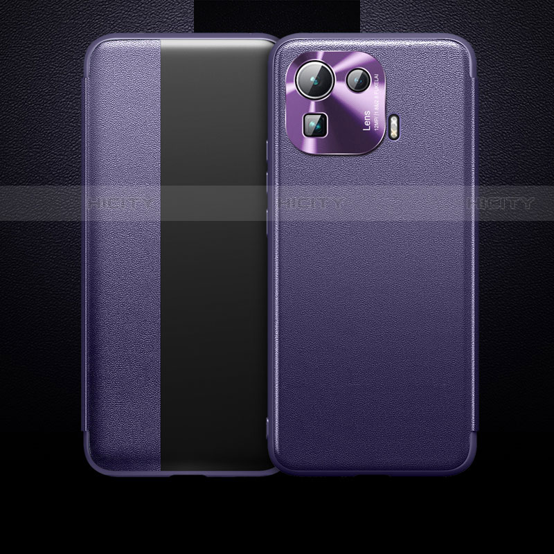 Coque Portefeuille Livre Cuir Etui Clapet L10 pour Xiaomi Mi 11 Pro 5G Violet Plus