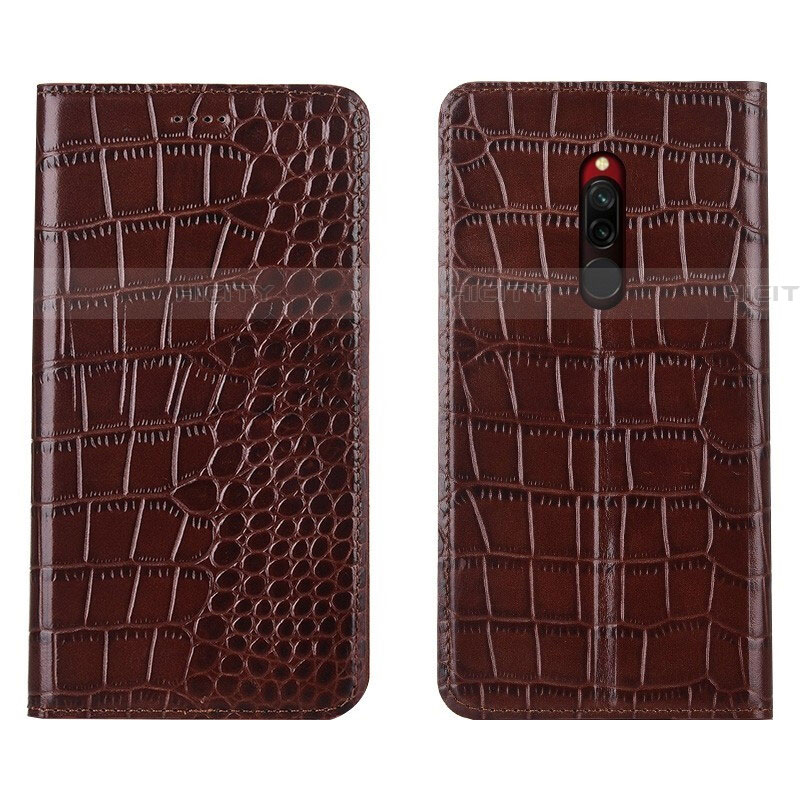 Coque Portefeuille Livre Cuir Etui Clapet L10 pour Xiaomi Redmi 8 Marron Plus