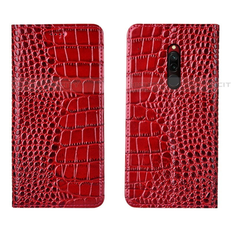 Coque Portefeuille Livre Cuir Etui Clapet L10 pour Xiaomi Redmi 8 Rouge Plus