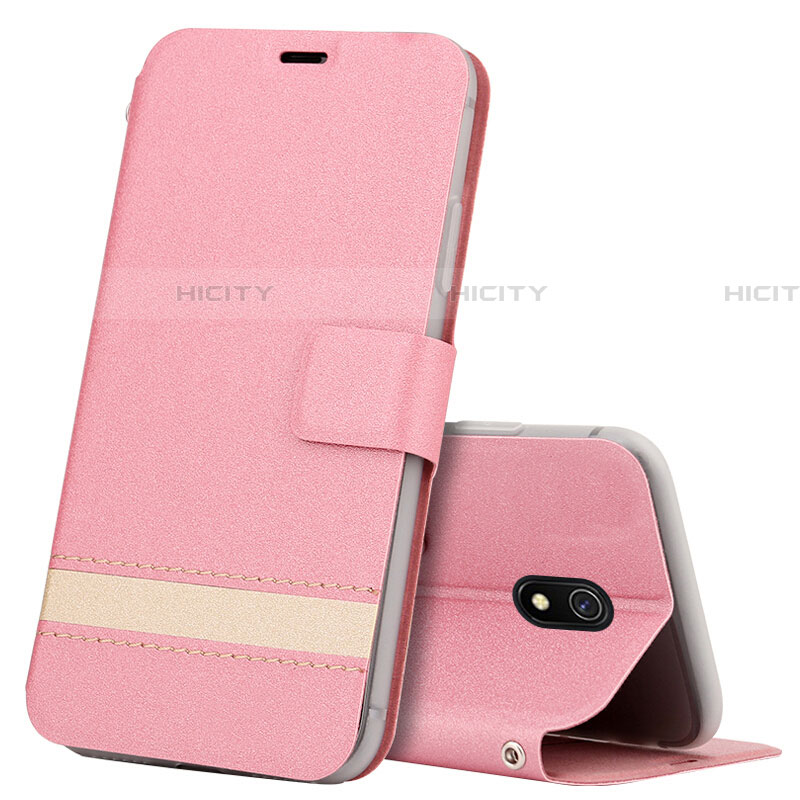 Coque Portefeuille Livre Cuir Etui Clapet L10 pour Xiaomi Redmi 8A Rose Plus