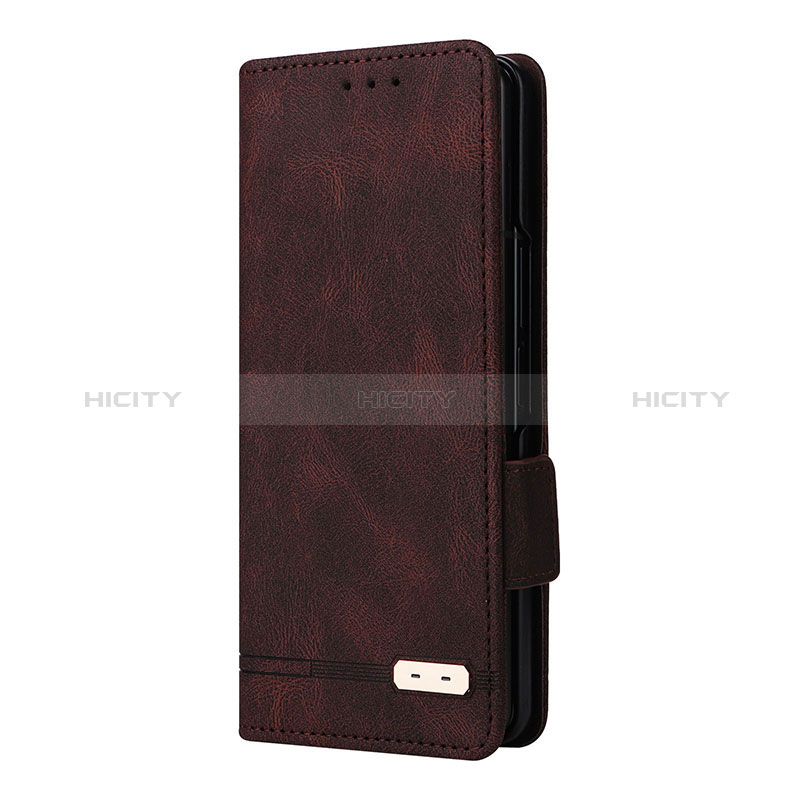 Coque Portefeuille Livre Cuir Etui Clapet L10Z pour Samsung Galaxy Z Fold3 5G Marron Plus