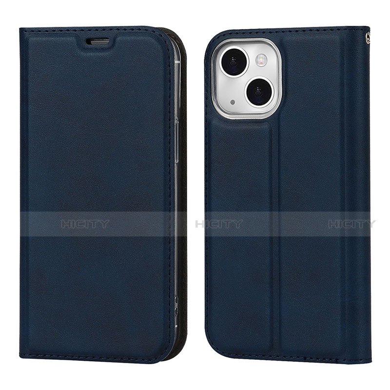 Coque Portefeuille Livre Cuir Etui Clapet L11 pour Apple iPhone 13 Bleu Plus