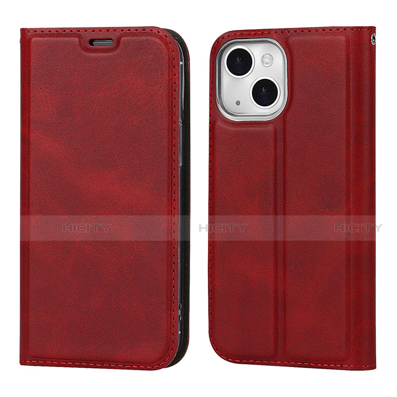 Coque Portefeuille Livre Cuir Etui Clapet L11 pour Apple iPhone 13 Rouge Plus