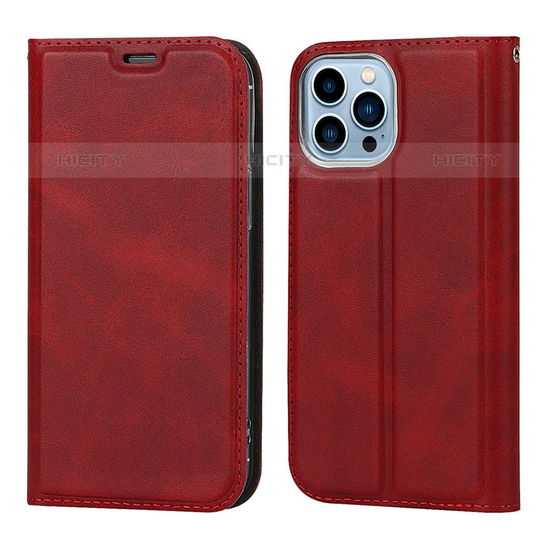 Coque Portefeuille Livre Cuir Etui Clapet L11 pour Apple iPhone 16 Pro Max Rouge Plus