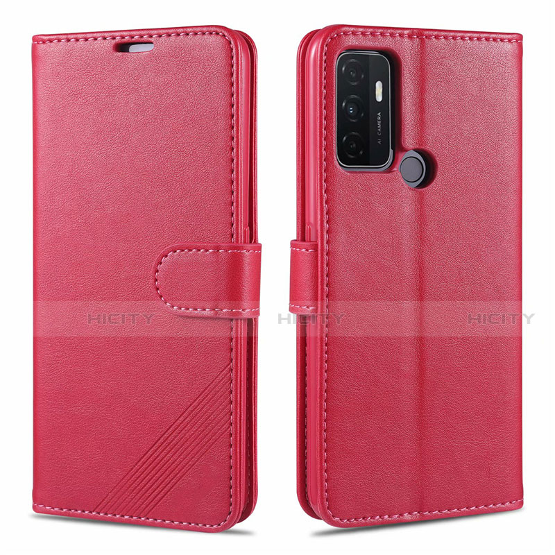 Coque Portefeuille Livre Cuir Etui Clapet L11 pour Oppo A33 Rouge Plus