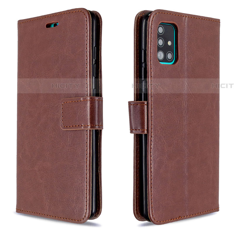 Coque Portefeuille Livre Cuir Etui Clapet L11 pour Samsung Galaxy A51 5G Marron Plus