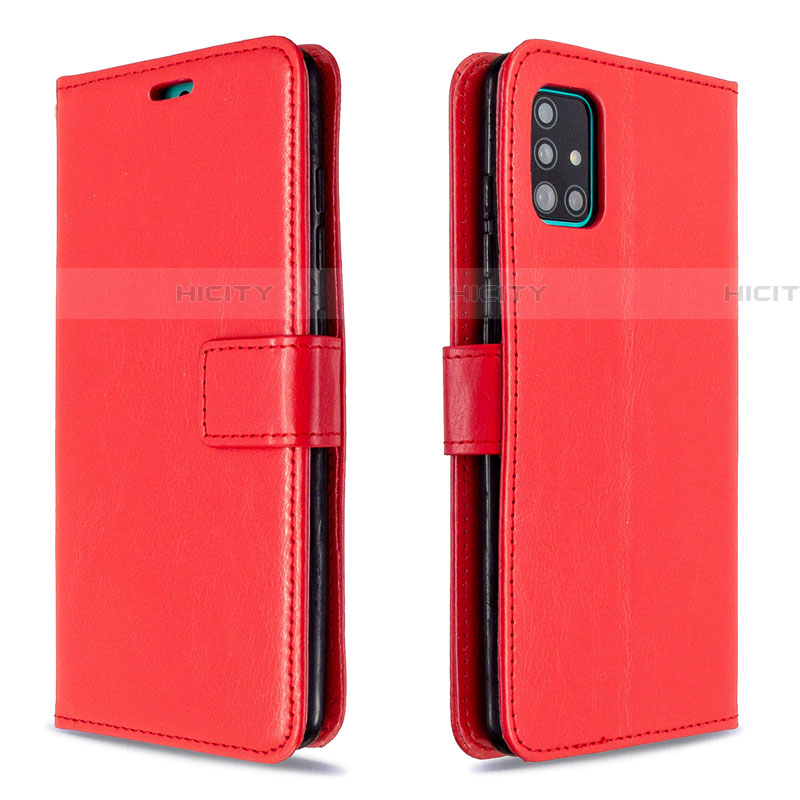 Coque Portefeuille Livre Cuir Etui Clapet L11 pour Samsung Galaxy A51 5G Rouge Plus