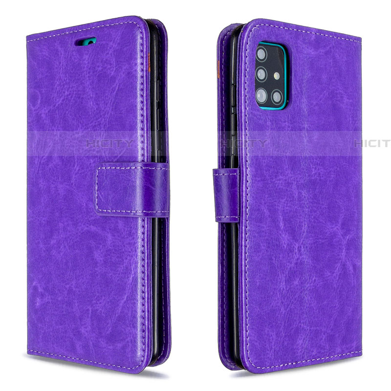 Coque Portefeuille Livre Cuir Etui Clapet L11 pour Samsung Galaxy A51 5G Violet Plus