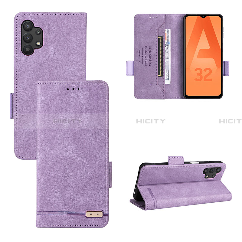 Coque Portefeuille Livre Cuir Etui Clapet L11Z pour Samsung Galaxy A32 4G Violet Plus