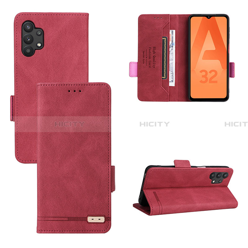 Coque Portefeuille Livre Cuir Etui Clapet L11Z pour Samsung Galaxy A32 5G Rouge Plus