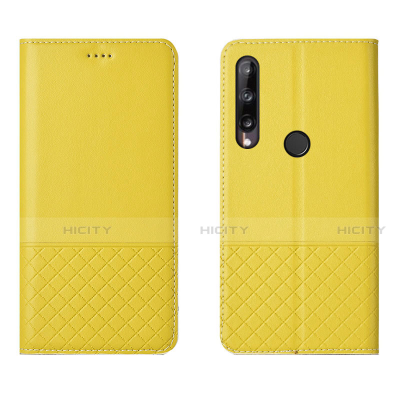 Coque Portefeuille Livre Cuir Etui Clapet L12 pour Huawei Honor 9C Jaune Plus