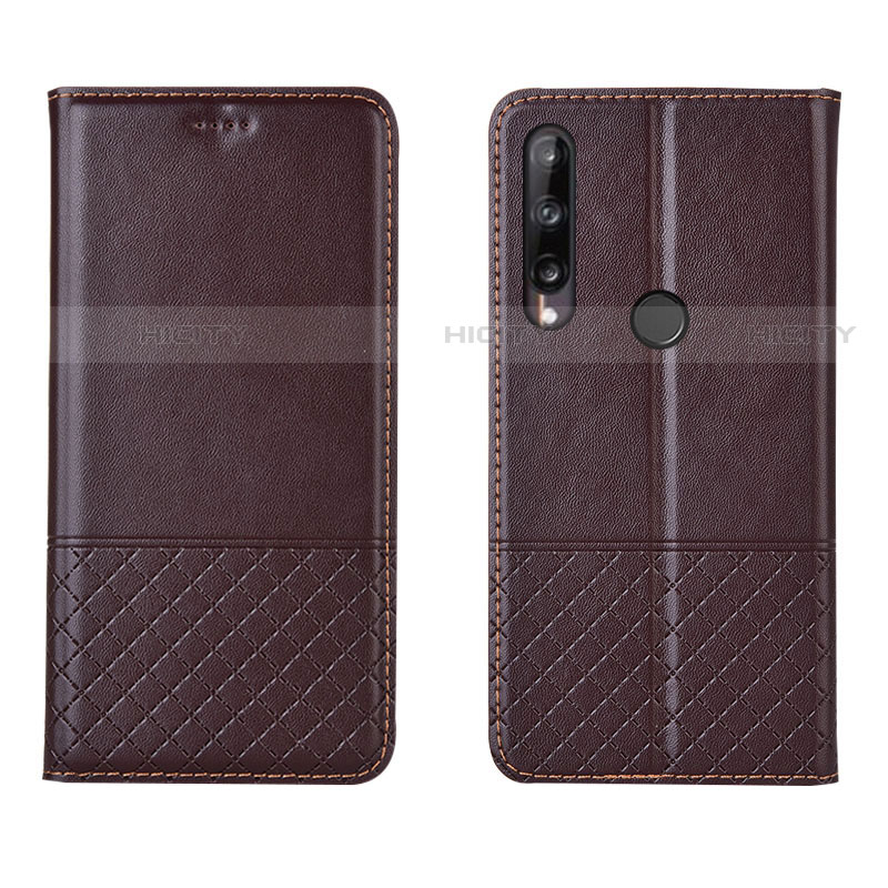 Coque Portefeuille Livre Cuir Etui Clapet L12 pour Huawei Y7p Marron Plus