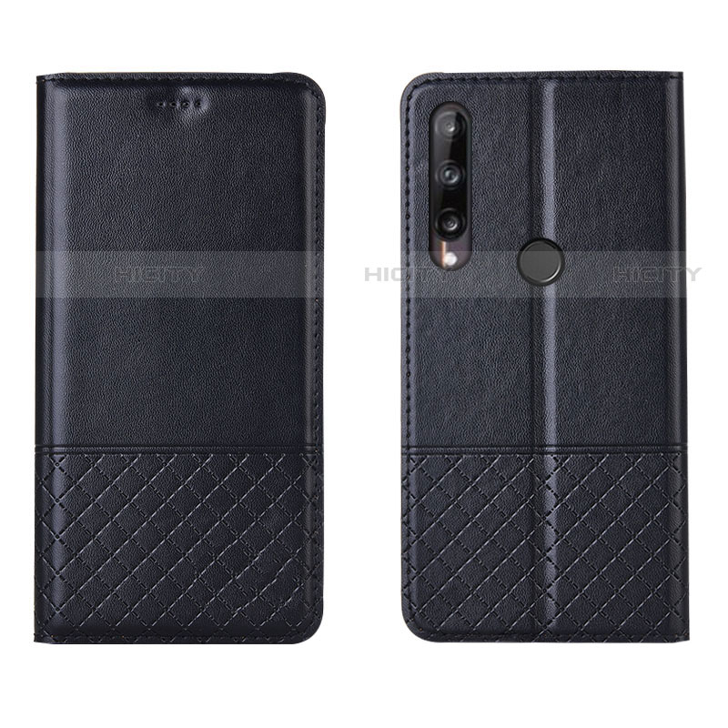 Coque Portefeuille Livre Cuir Etui Clapet L12 pour Huawei Y7p Noir Plus