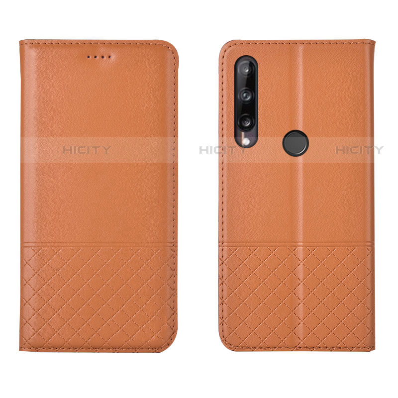 Coque Portefeuille Livre Cuir Etui Clapet L12 pour Huawei Y7p Orange Plus