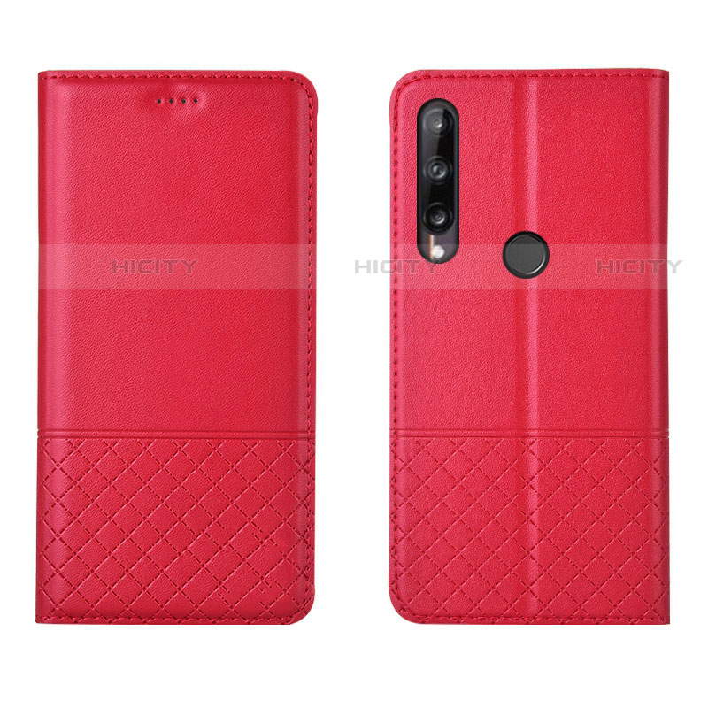 Coque Portefeuille Livre Cuir Etui Clapet L12 pour Huawei Y7p Rouge Plus