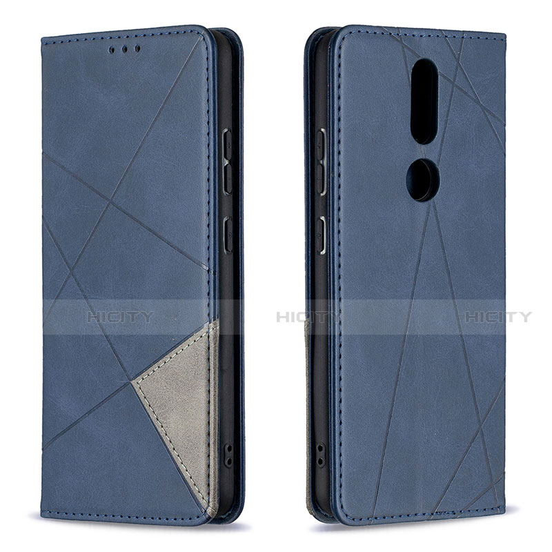 Coque Portefeuille Livre Cuir Etui Clapet L12 pour Nokia 2.4 Bleu Plus