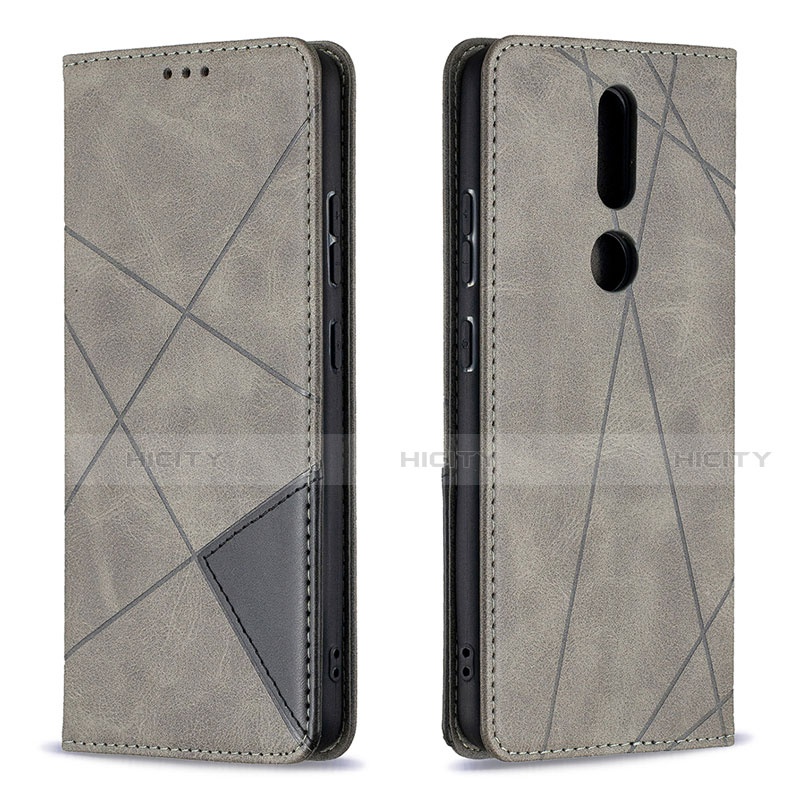 Coque Portefeuille Livre Cuir Etui Clapet L12 pour Nokia 2.4 Gris Plus