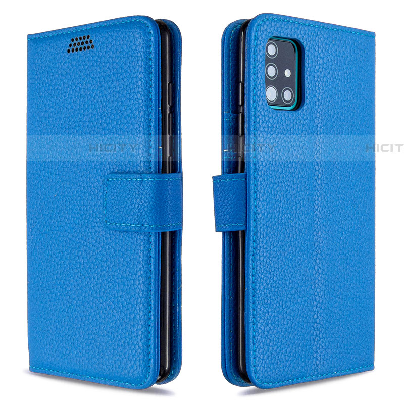 Coque Portefeuille Livre Cuir Etui Clapet L12 pour Samsung Galaxy A51 5G Bleu Ciel Plus