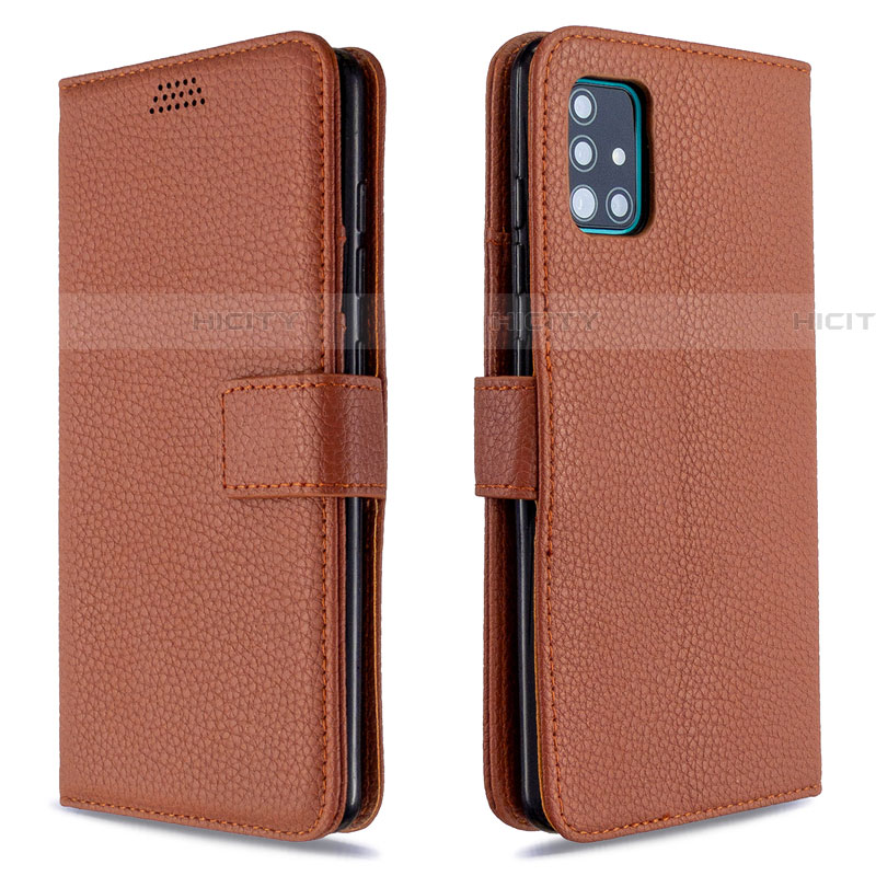 Coque Portefeuille Livre Cuir Etui Clapet L12 pour Samsung Galaxy A51 5G Marron Plus