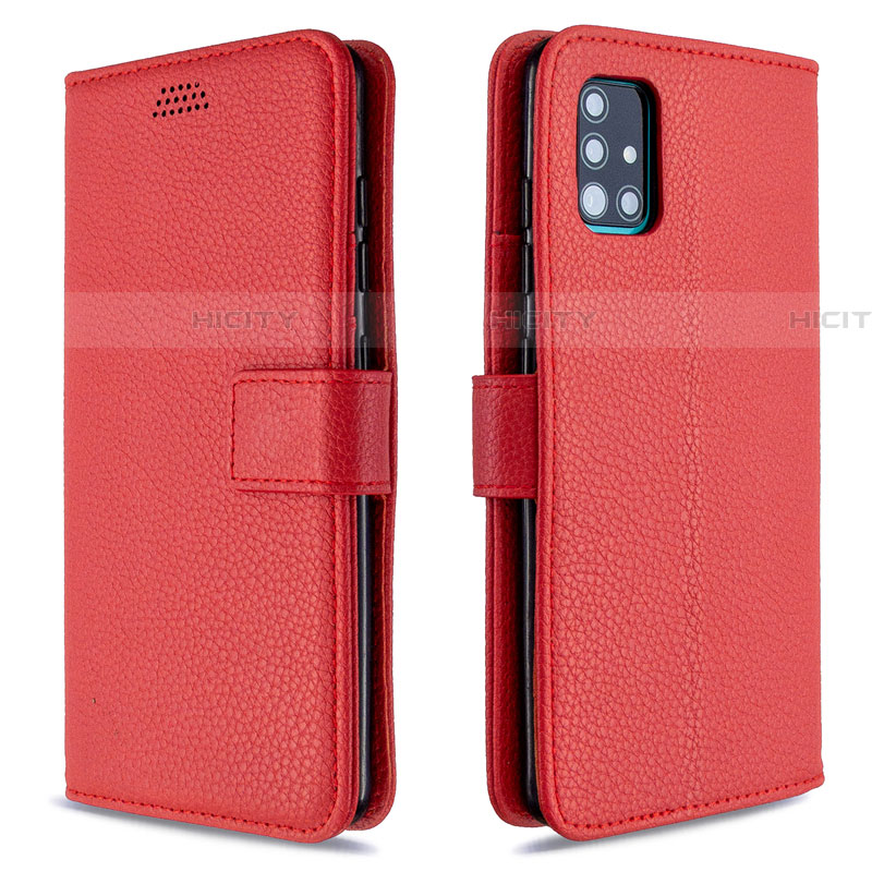 Coque Portefeuille Livre Cuir Etui Clapet L12 pour Samsung Galaxy A51 5G Rouge Plus