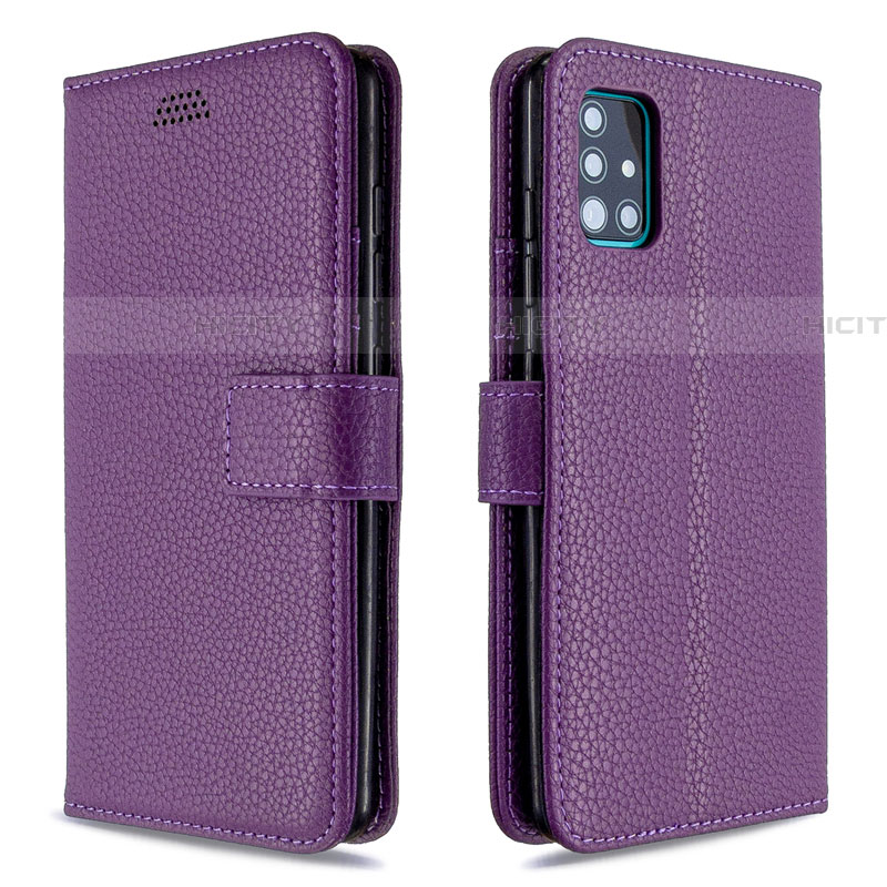 Coque Portefeuille Livre Cuir Etui Clapet L12 pour Samsung Galaxy A51 5G Violet Plus