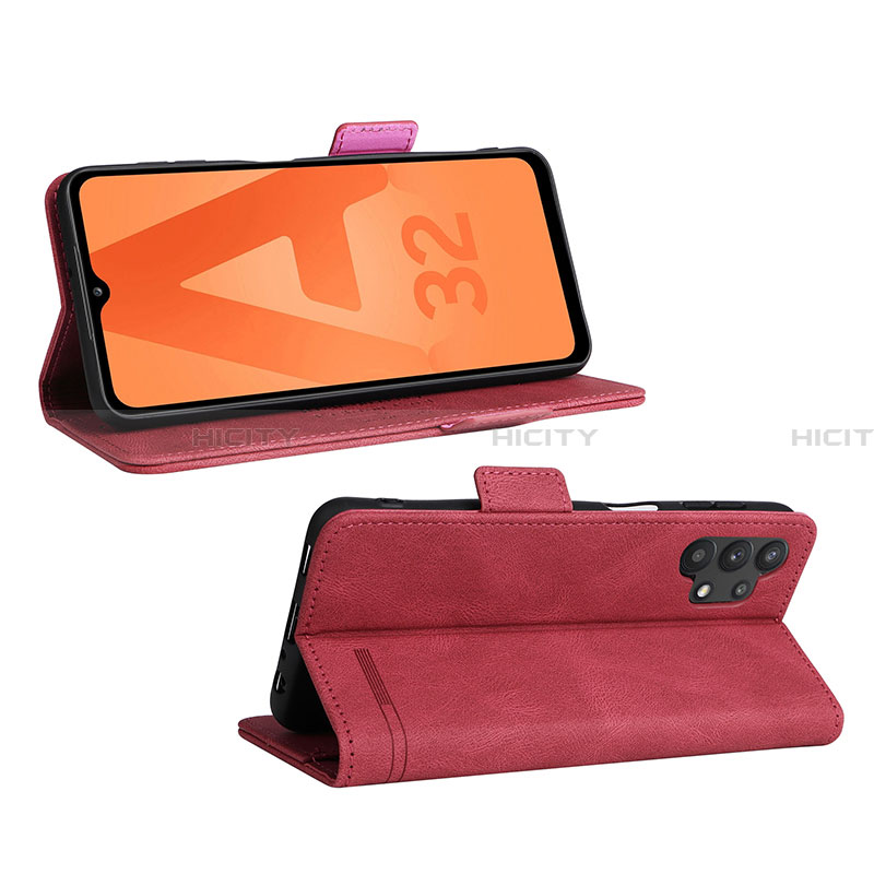 Coque Portefeuille Livre Cuir Etui Clapet L12Z pour Samsung Galaxy A32 5G Rouge Plus