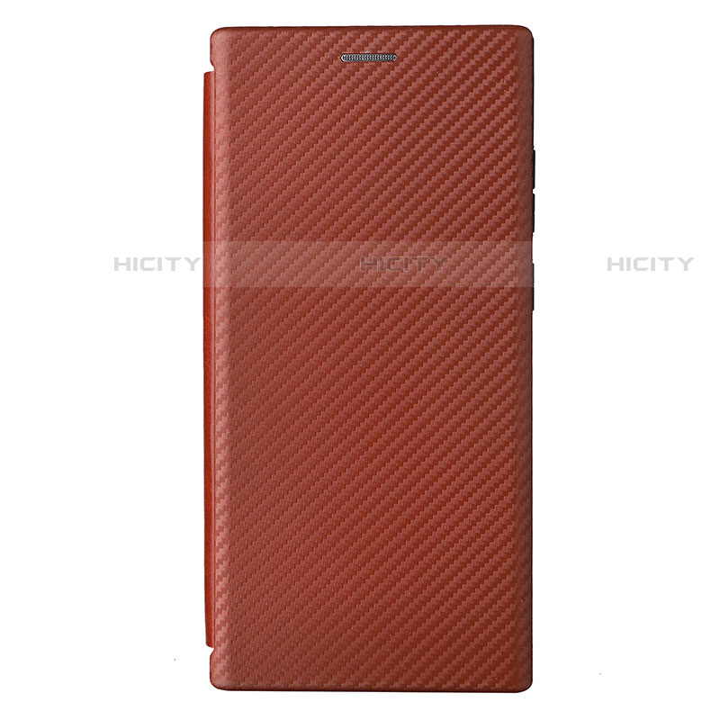 Coque Portefeuille Livre Cuir Etui Clapet L12Z pour Samsung Galaxy S23 Ultra 5G Marron Plus