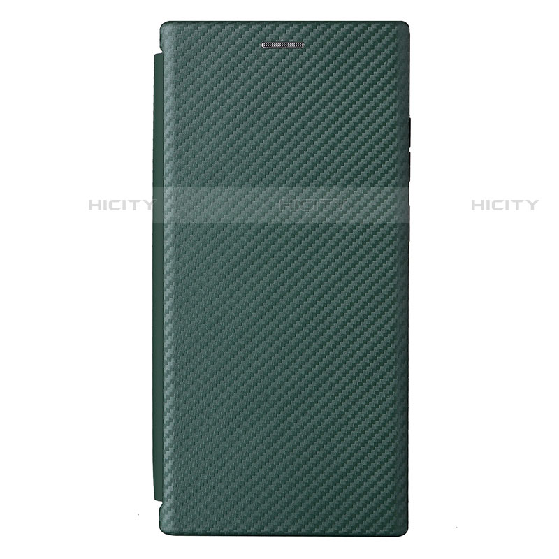 Coque Portefeuille Livre Cuir Etui Clapet L12Z pour Samsung Galaxy S23 Ultra 5G Vert Plus