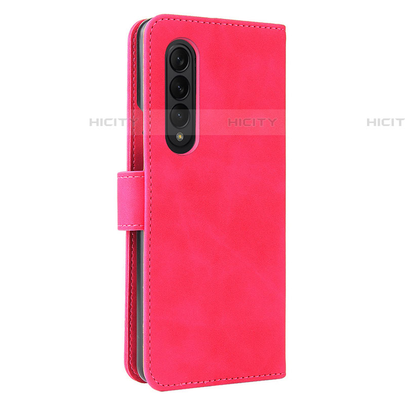 Coque Portefeuille Livre Cuir Etui Clapet L12Z pour Samsung Galaxy Z Fold4 5G Rose Rouge Plus