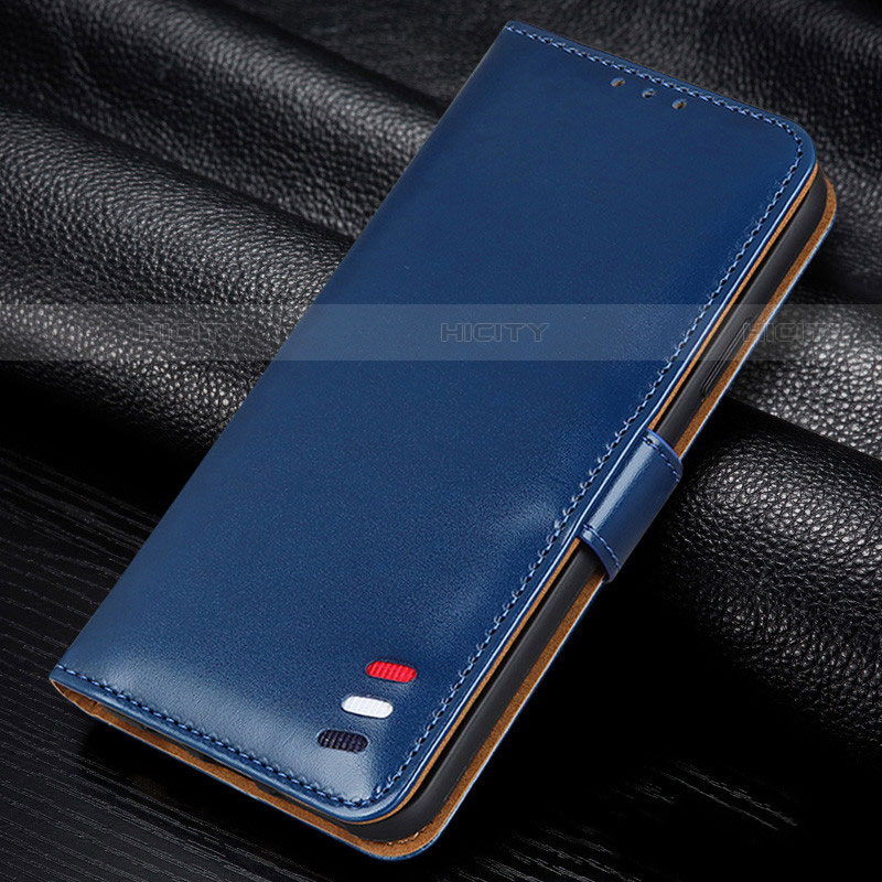 Coque Portefeuille Livre Cuir Etui Clapet L14 pour Huawei Y7p Bleu Plus