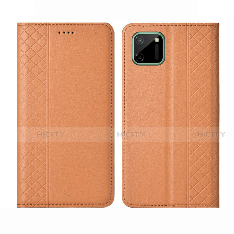 Coque Portefeuille Livre Cuir Etui Clapet L14 pour Realme C11 Orange Plus