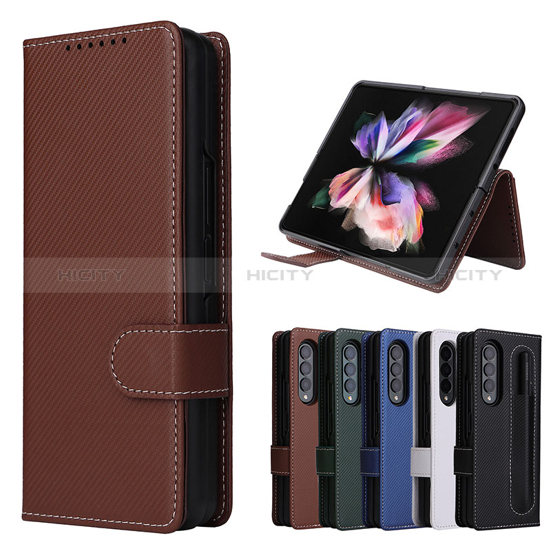 Coque Portefeuille Livre Cuir Etui Clapet L14Z pour Samsung Galaxy Z Fold3 5G Plus