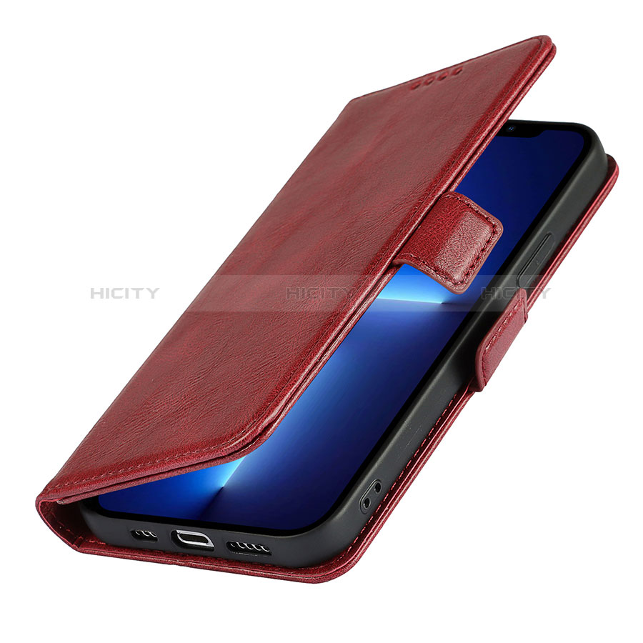 Coque Portefeuille Livre Cuir Etui Clapet L15 pour Apple iPhone 13 Rouge Plus