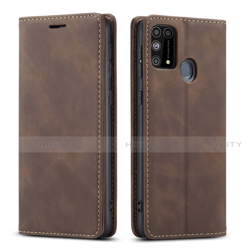 Coque Portefeuille Livre Cuir Etui Clapet L15 pour Samsung Galaxy M31 Prime Edition Marron Plus