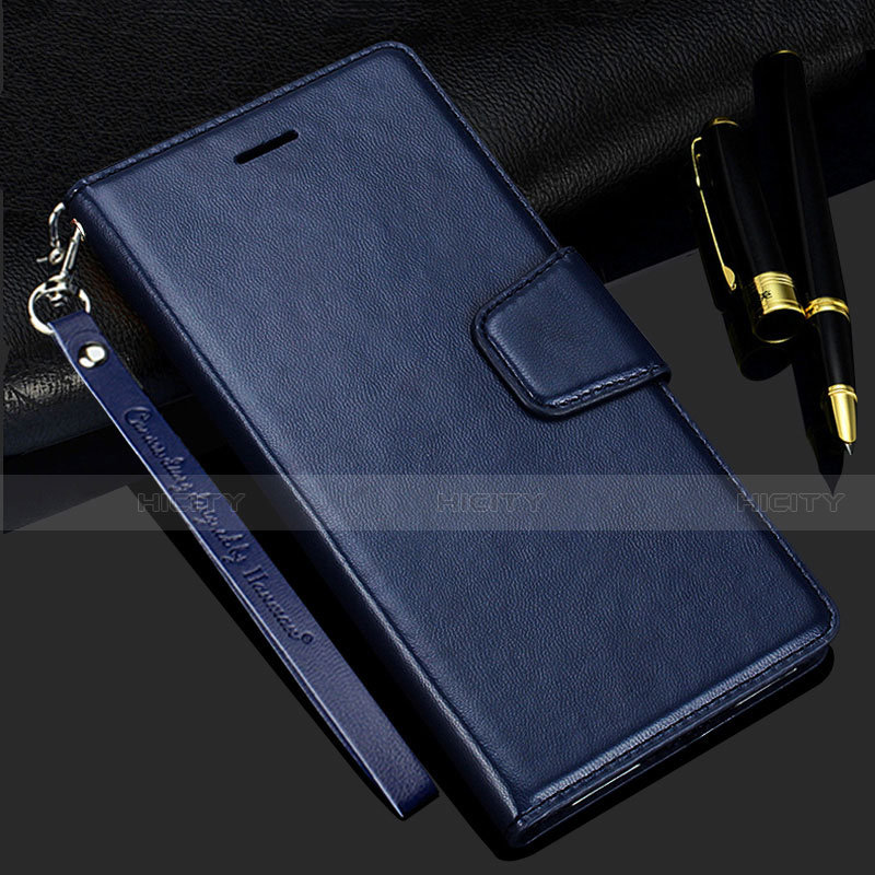 Coque Portefeuille Livre Cuir Etui Clapet L16 pour Realme C11 Bleu Plus