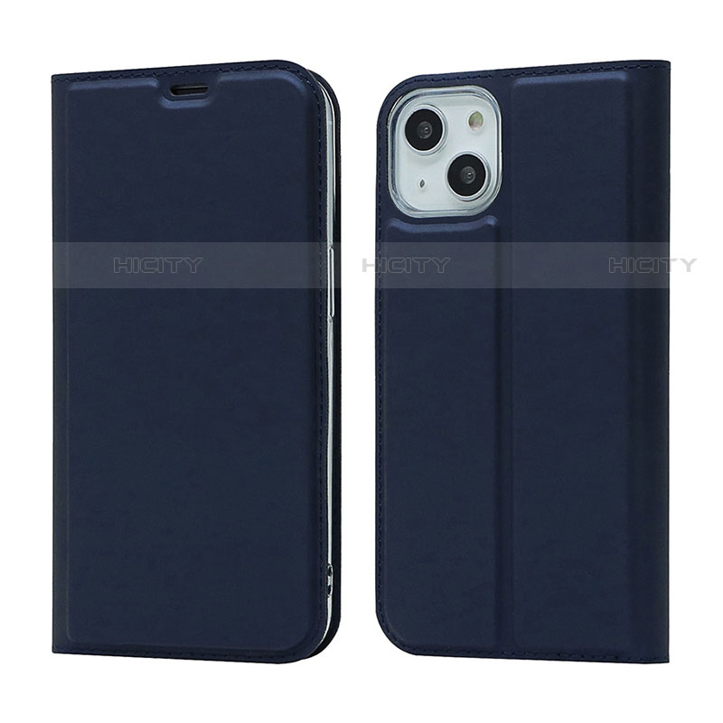 Coque Portefeuille Livre Cuir Etui Clapet L18 pour Apple iPhone 13 Bleu Plus