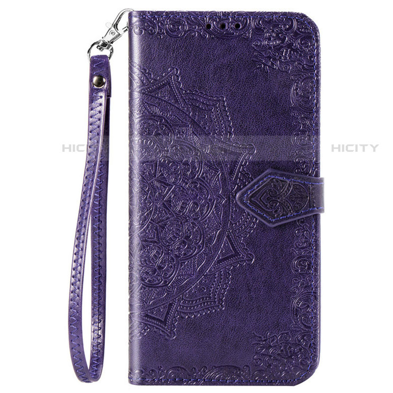 Coque Portefeuille Livre Cuir Etui Clapet L18 pour Huawei Y7p Violet Plus