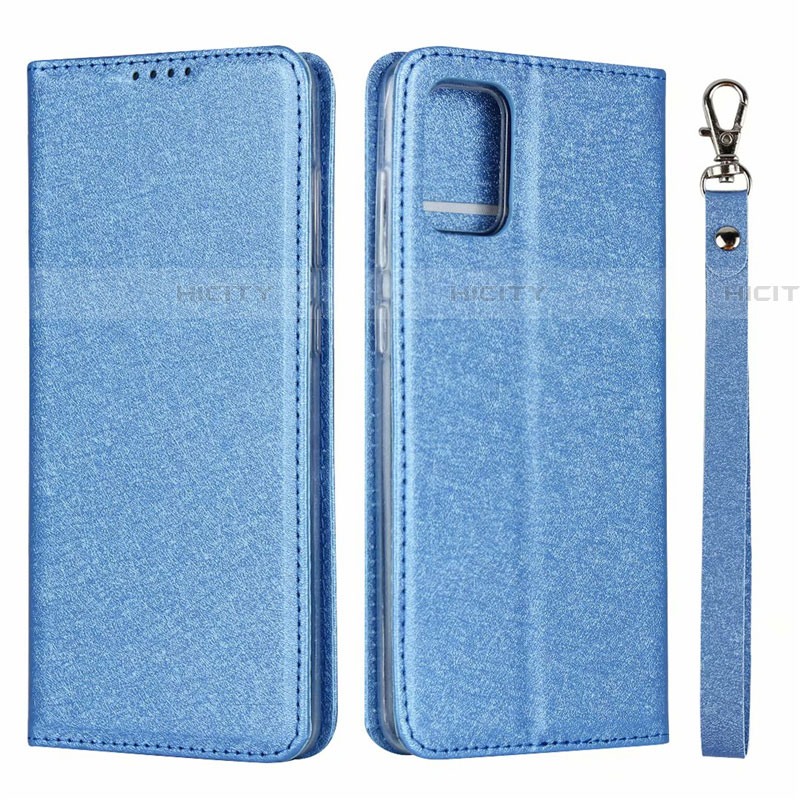 Coque Portefeuille Livre Cuir Etui Clapet L18 pour Samsung Galaxy A51 5G Bleu Ciel Plus