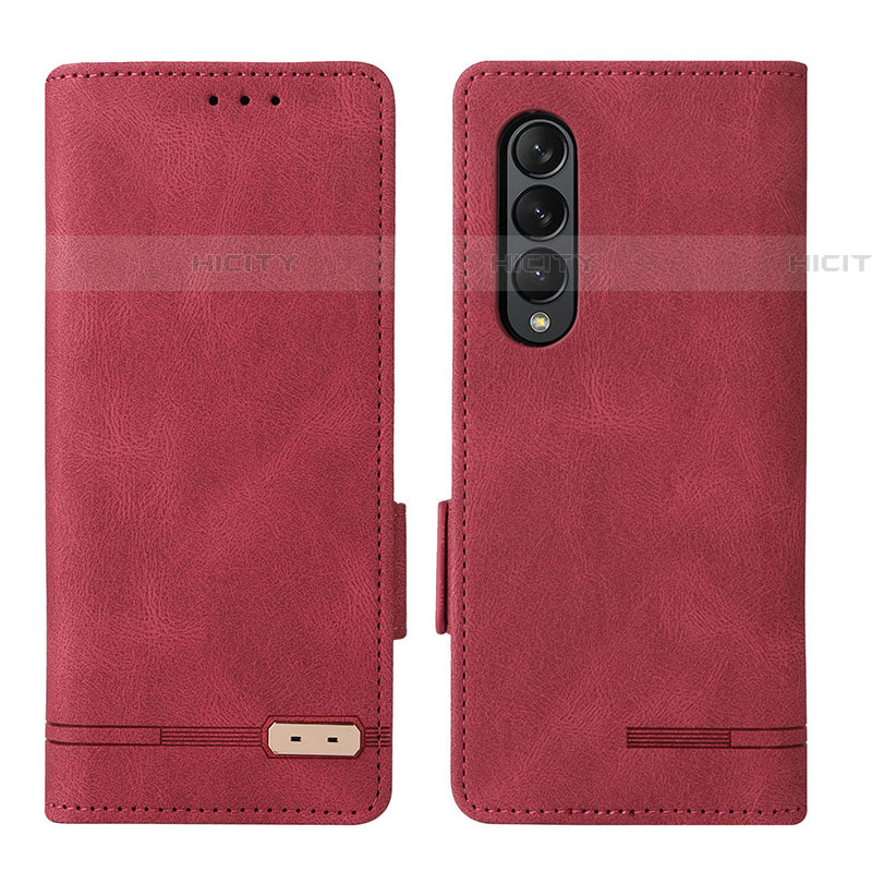 Coque Portefeuille Livre Cuir Etui Clapet L18Z pour Samsung Galaxy Z Fold4 5G Rouge Plus