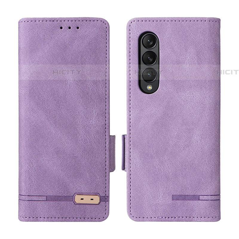 Coque Portefeuille Livre Cuir Etui Clapet L18Z pour Samsung Galaxy Z Fold4 5G Violet Clair Plus